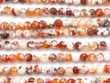 Orange Fire Agate Faceted Round Gemstone Beads 5mm (GS5122)