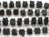 Black Electroplated Solar Quartz Stalactite Gemstone Beads 10-15mm (GS5140)