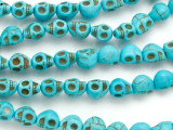 Turquoise Magnesite Skull Gemstone Beads 10mm (GS5145)