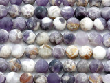 Matte Chevron Amethyst Round Gemstone Beads 10mm (GS5171)