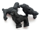 Black Poodle Painted Ceramic Bead 30mm - Peru (CER185)