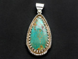 Sterling Silver & Turquoise Pendant 52mm (AP2253)