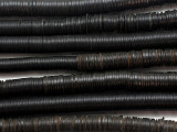Old Black Vinyl Record Disc Beads 10-14mm - Long Strand (VY251)