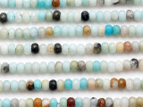 Black Gold Amazonite Faceted Rondelle Gemstone Beads 6mm (GS5201)