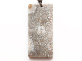 Fossil Coral Agate Gemstone Pendant 61mm (GSP3300)