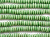 Light Green Saucer Sandcast Glass Beads 12-15mm (SC990)