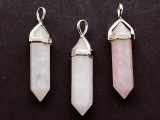 Rose Quartz Dagger Gemstone Pendant 40mm (GSP3590)