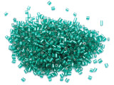 Metallic Teal Bugle Glass Seed Beads - 2mm (SB280)