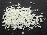 Metallic Pearl White Glass Seed Beads - 3mm (SB291)
