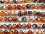 Mixed Carnelian Crackle Faceted Gemstone Beads 8mm (GS5111)