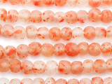 Orange & White Marbled Recycled Glass Beads 12-14mm - Africa (RG704)