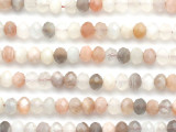 Moonstone Faceted Rondelle Gemstone Beads 5mm (GS5249)