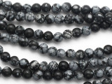 Snowflake Obsidian Round Gemstone Beads 6mm (GS5251)