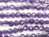 Amethyst Faceted Round Tabular Gemstone Beads 6mm (GS5259)