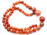 Carnelian Graduated Round Beads 8-22mm - Mali (AT7318)