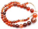 Carnelian Graduated Round Beads 8-23mm - Mali (AT7323)