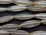 Long Clear Faceted Glass Beads - Fulani 38-40mm (AT7332)