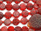 Old Arabic Red Glass Prayer Beads - 1 medallion (AT7335)