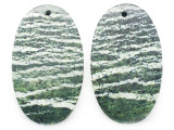 Silver Line Jasper Gemstone Earring Pair 33mm (GSP3663)