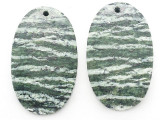 Silver Line Jasper Gemstone Earring Pair 30mm (GSP3673)