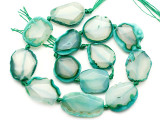 Green Agate Slab Gemstone Beads 23-37mm (AS1067)