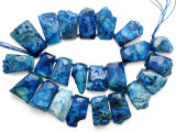 Blue Agate Slab Gemstone Beads 29-45mm (AS1082)
