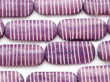 Purple Carved Oval Bone Beads 36mm (B1379)