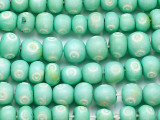 Light Turquoise Irregular Round Carved Bone Beads 6-9mm (B1401)