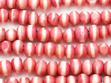 Pink Striped Irregular Round Bone Beads 6-10mm (B1404)
