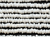 White Irregular Rondelle Glass Beads 3-4mm(JV1380)
