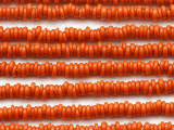 Orange Irregular Disc Glass Beads 3-4mm(JV1381)