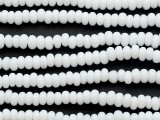 White Rondelle Glass Beads 6-7mm (JV1387)