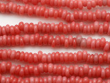 Coral Pink Rondelle Glass Beads 6-7mm (JV1393)