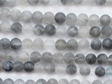 Matte Gray Quartz Round Gemstone Beads 6mm (GS5308)