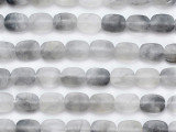 Matte Gray Quartz Rounded Rectangle Gemstone Beads 8-10mm (GS5309)