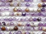 Chevron Amethyst Faceted Round Gemstone Beads 4mm (GS5336)