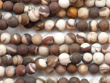 Matte Brown Zebra Jasper Round Gemstone Beads 4mm (GS5358)