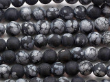 Matte Snowflake Obsidian Round Gemstone Beads 6mm (GS5366)