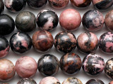 Rhodonite Round Gemstone Beads 10mm (GS5405)