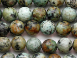 African "Turquoise" Jasper Faceted Round Gemstone Beads 10mm (GS5415)