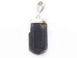 Black Tourmaline & Sterling Silver Pendant 26mm (GSP3939)