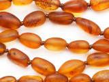 Genuine Amber Matte Oval Nugget Beads 6-12mm (AB101)