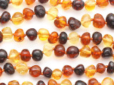 Genuine Amber Multi-Color Nugget Beads 6-10mm (AB102)