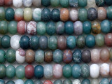 Semi-Matte Fancy Jasper Rondelle Gemstone Beads 6mm (GS5428)