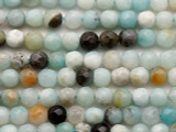 Black Gold Amazonite Faceted Round Gemstone Beads 4mm (GS5429)