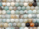 Black Gold Amazonite Faceted Round Gemstone Beads 4mm (GS5433)