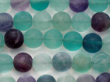 Matte Rainbow Fluorite Round Gemstone Beads 10mm (GS5437)