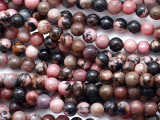 Rhodonite Round Gemstone Beads 4mm (GS5438)