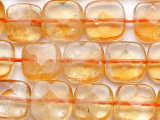 Citrine Faceted Square Tabular Gemstone Beads 12mm (GS5440)