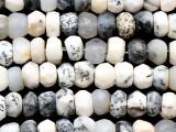 Dendritic Agate Faceted Rondelle Gemstone Beads 4-5mm (GS5441)